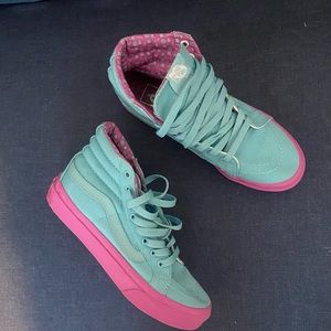 Vans High Tops in Teal & Pink